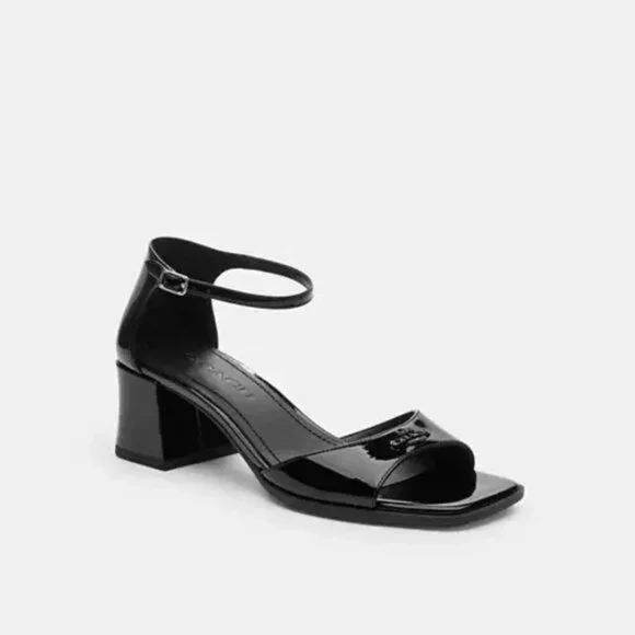 Coach Women's Block Heels Sandals Black NWT - Picture 4 of 6